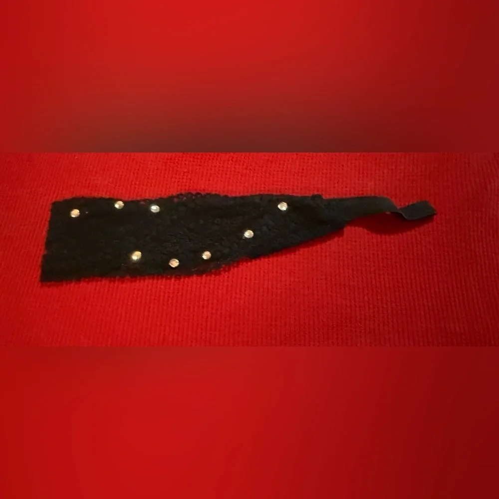 Black Lace Headband with Pearls